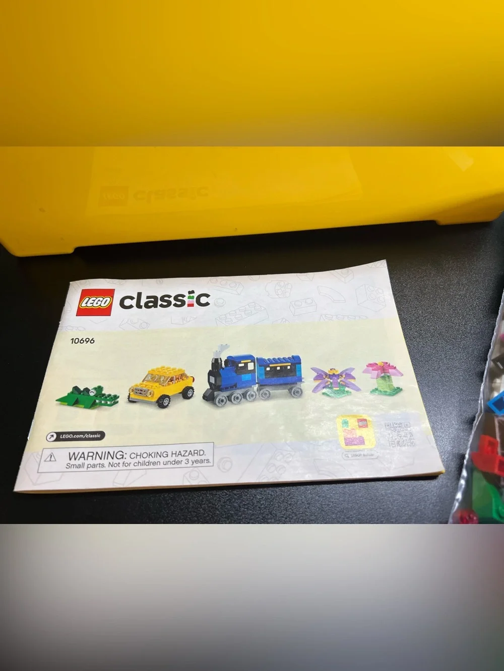 Yellow Lego Brick Storage Box With 1lbs Lego Bricks Etc Lego Classics book